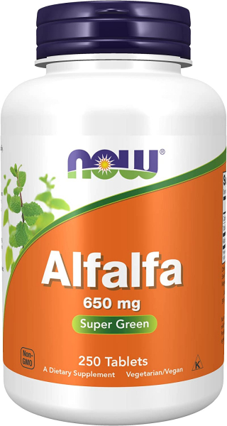 NOW Alfalfa 650 мг, 250 таб