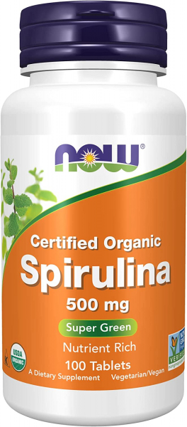 NOW Spirulina 500 мг, 100 таб
